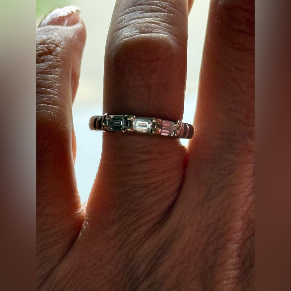 A.Jaffe Heavy Solid Platinum Natural Diamond Wedding Band Ring